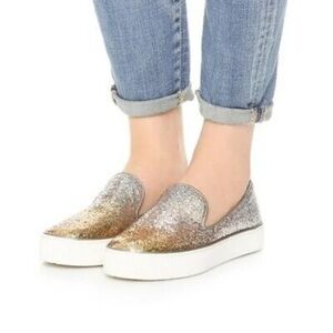 STUART WEITZMAN BIARRITZ GLITTER SKATE SNEAKERS IN MULTI 8.5